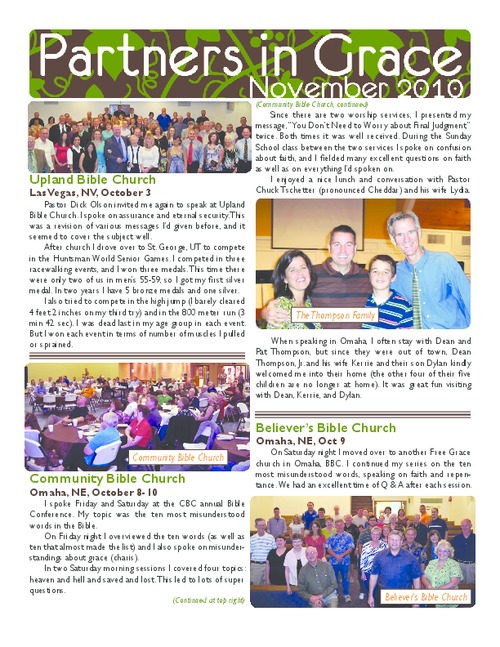 Partners in Grace Cover – November 2010 Partners in Grace Cover - November 2010