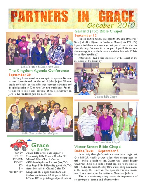 Partners in Grace Cover – October 2010 Partners in Grace Cover - October 2010
