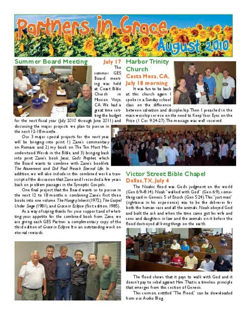 Partners in Grace Cover – August 2010 Partners in Grace Cover - August 2010