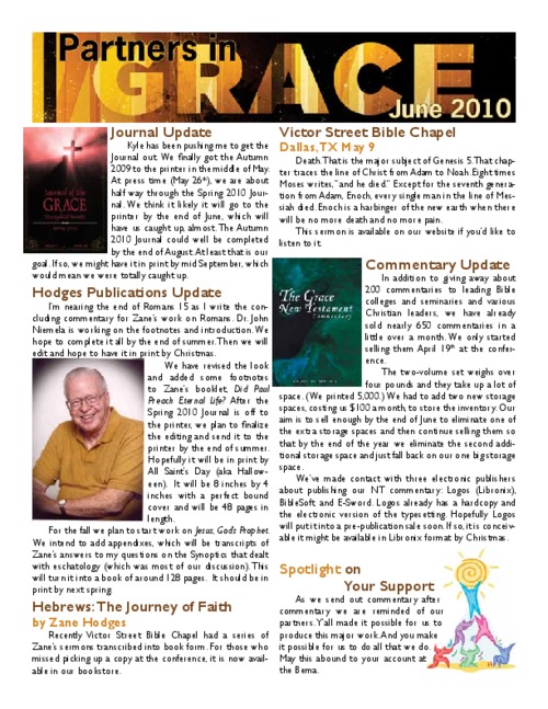 Partners in Grace Cover – June 2010 Partners in Grace Cover - June 2010