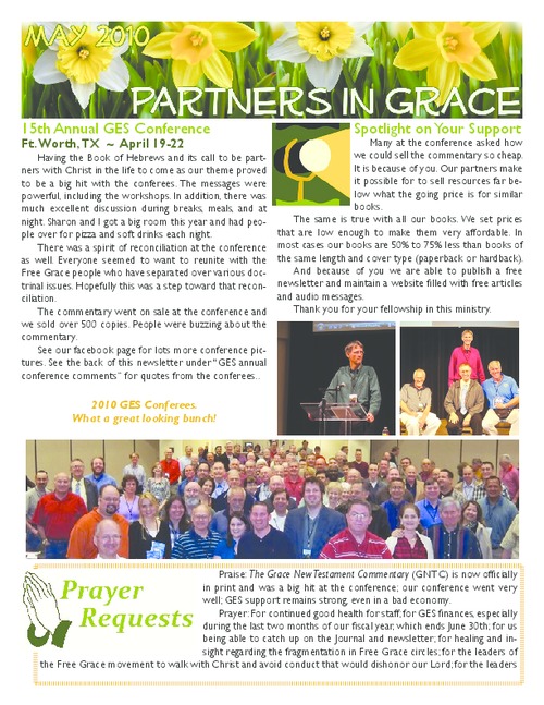 Partners in Grace Cover – May 2010 Partners in Grace Cover - May 2010