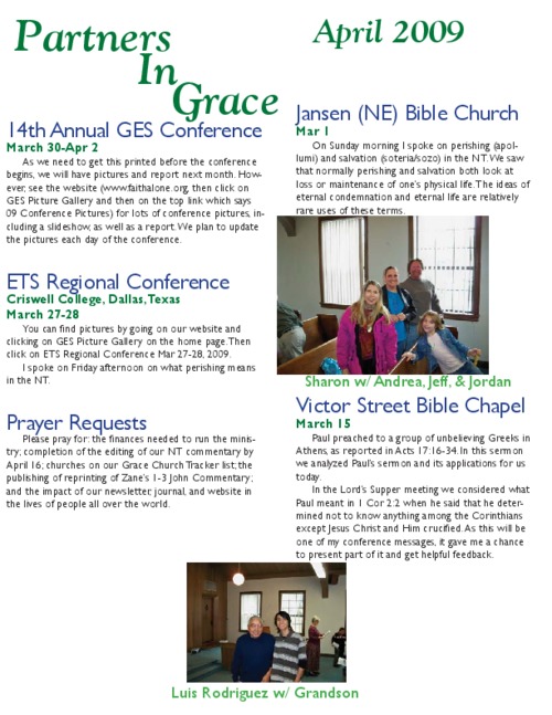 Partners in Grace Cover – April 2009 Partners in Grace Cover - April 2009