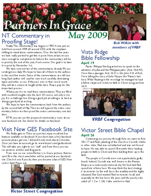 Partners in Grace Cover – May 2009 Partners in Grace Cover - May 2009