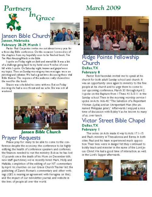 Partners in Grace Cover – March 2009 Partners in Grace Cover - March 2009
