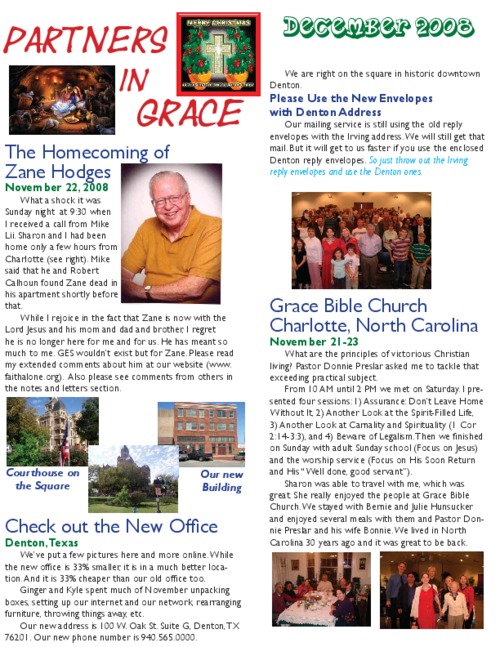 Partners in Grace Cover – December 2008 Partners in Grace Cover - December 2008