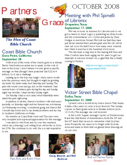 Partners in Grace Cover – October 2008 Partners in Grace Cover - October 2008