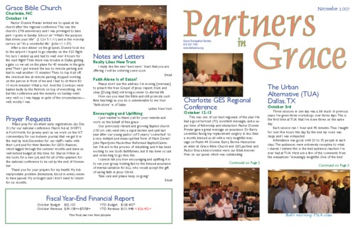 Partners in Grace Cover – November 2007 Partners in Grace Cover - November 2007