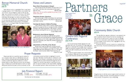 Partners in Grace Cover - August 2007