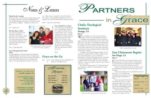 Partners in Grace Cover – June 2004 Partners in Grace Cover - June 2004