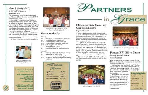 Partners in Grace Cover – October 2003 Partners in Grace Cover - October 2003