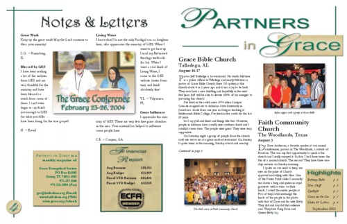 Partners in Grace Cover – September 2003 Partners in Grace Cover - September 2003