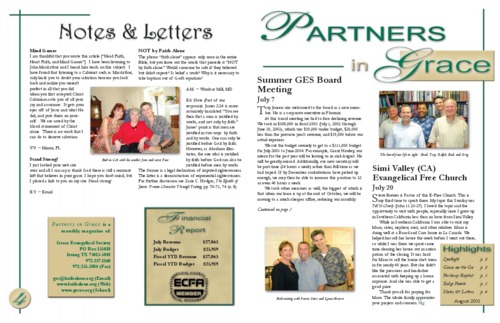 Partners in Grace Cover – August 2003 Partners in Grace Cover - August 2003