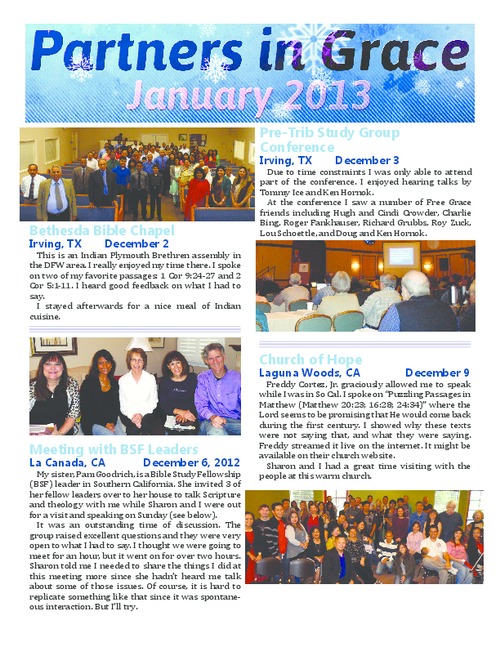 Partners in Grace Cover – January 2013 Partners in Grace Cover - January 2013