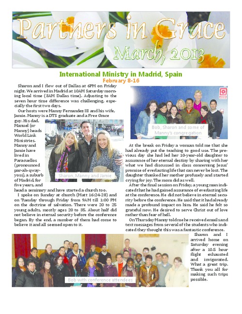 Partners in Grace Cover – March 2013 Partners in Grace Cover - March 2013