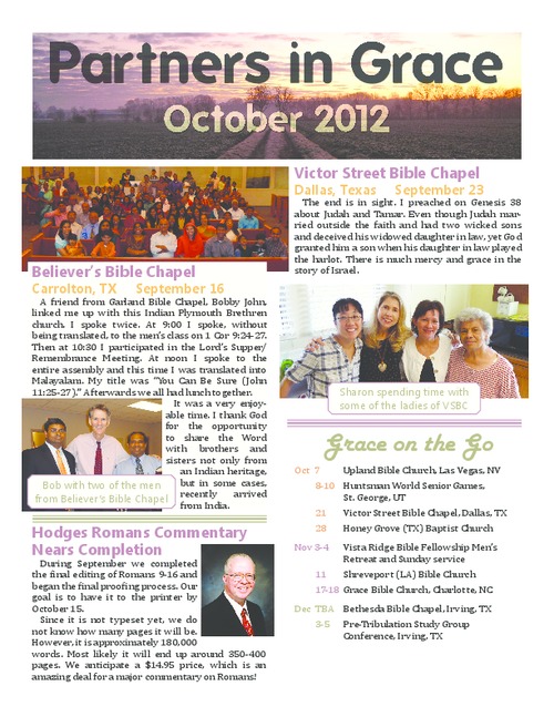 Partners in Grace Cover - October 2012
