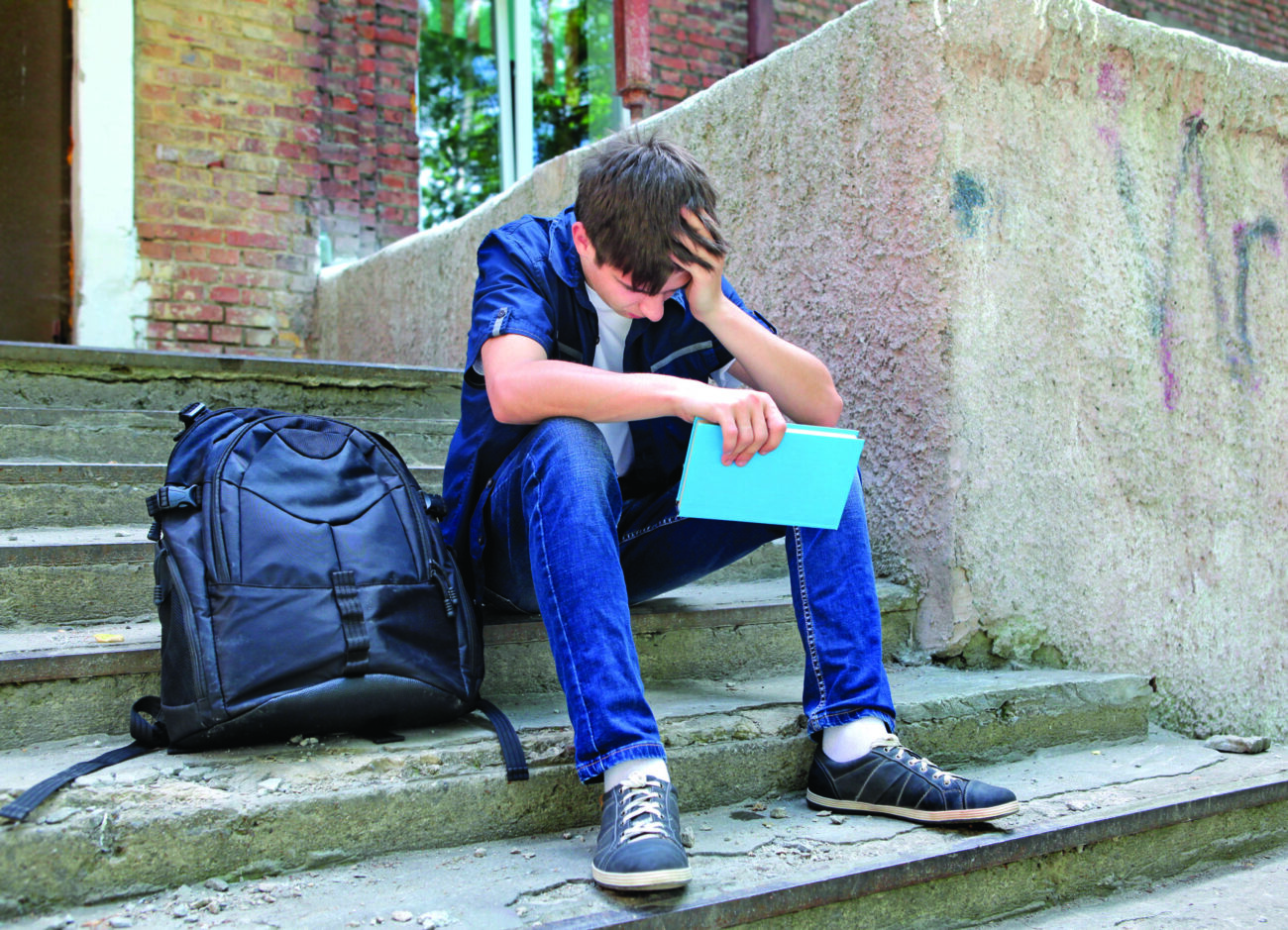 Sad Student With The Book