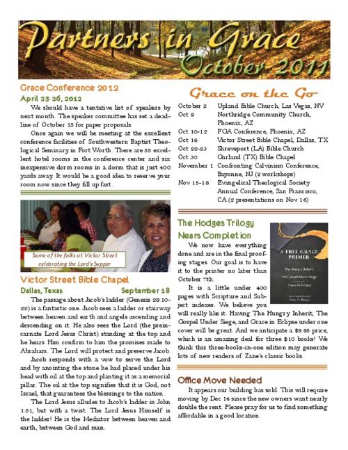 Partners in Grace Cover - October 2011