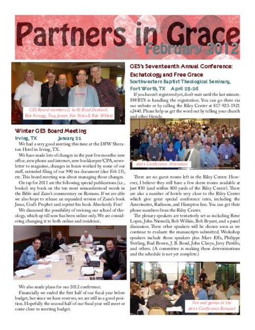 Partners in Grace Cover - February 2012