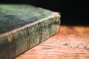 Leather Covered Bible Lying On A Table