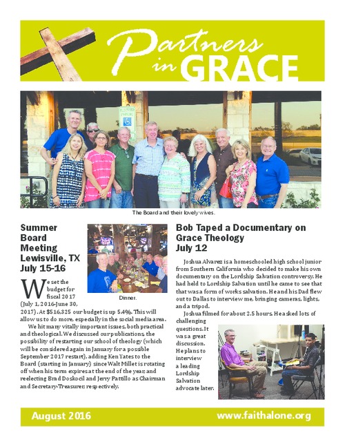 Partners in Grace Cover - August 2016