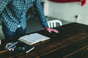 open Bible on table