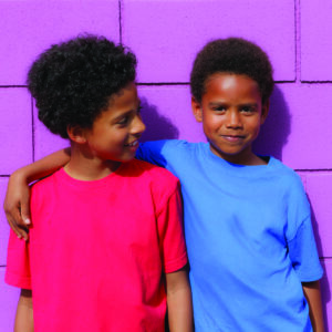 happy little african descent black children