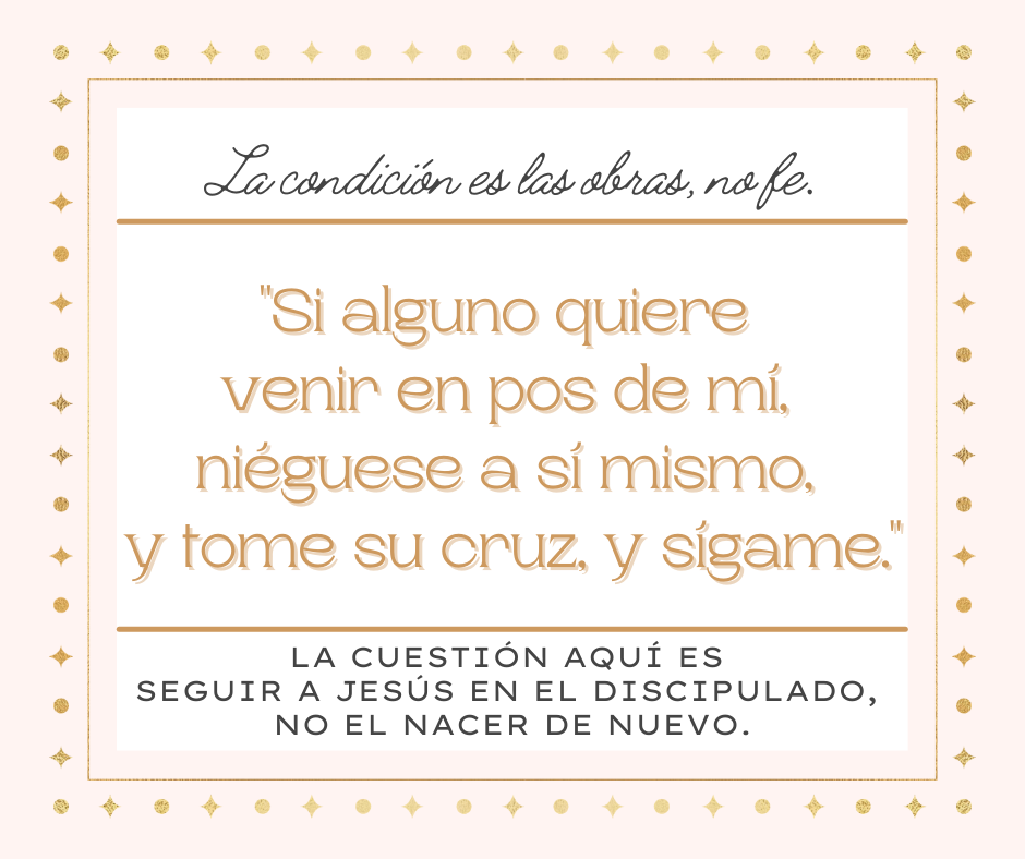 Si alguno quiere venir en pos de mí, niéguese a sí mismo, y tome su cruz, y sígame