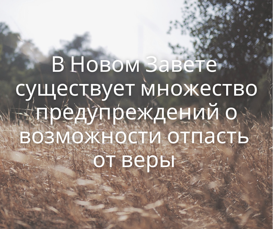 В Новом Завете существует множество предупреждений о возможности отпасть от веры