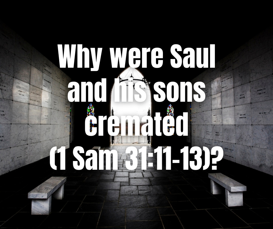 Why were Saul and his sons cremated (1 Sam 3111-13)