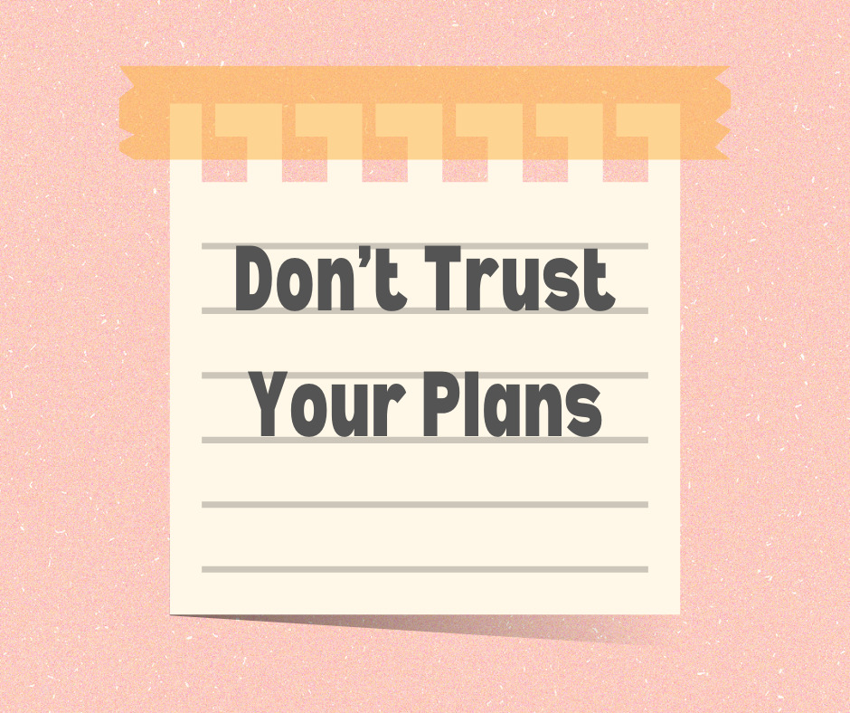 Don’t Trust Your Plans