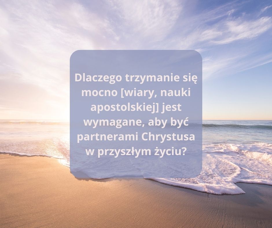 Musisz się mocno trzymać [wiary], aby być zdrowym duchowo!