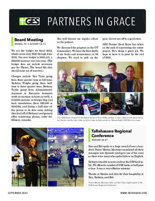 Partners in Grace Cover - September 2022
