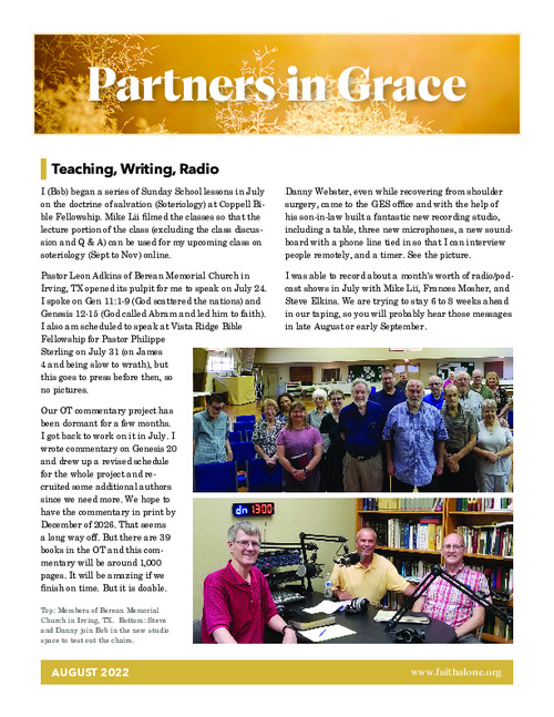 Partners in Grace Cover - August 2022