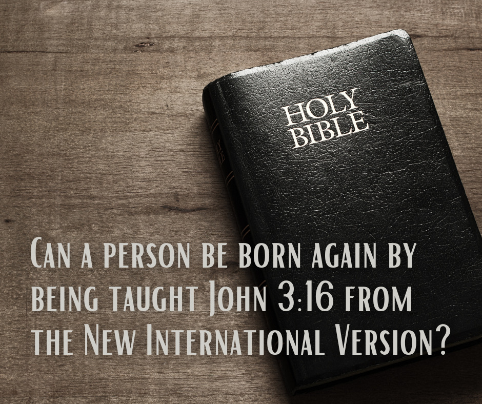 Can a person be born again by being taught John 316 from the New International Version