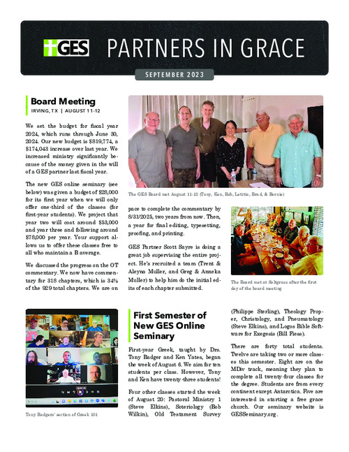 Partners in Grace Cover - September 2023