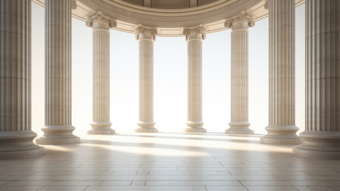 classical marble Greek column and pillars